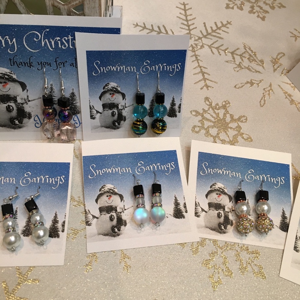 Snowman ☃️ Earrings - Picture 3 of 7